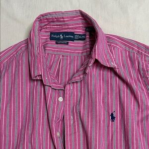 Ralph Lauren Men's Pink Striped Shirt